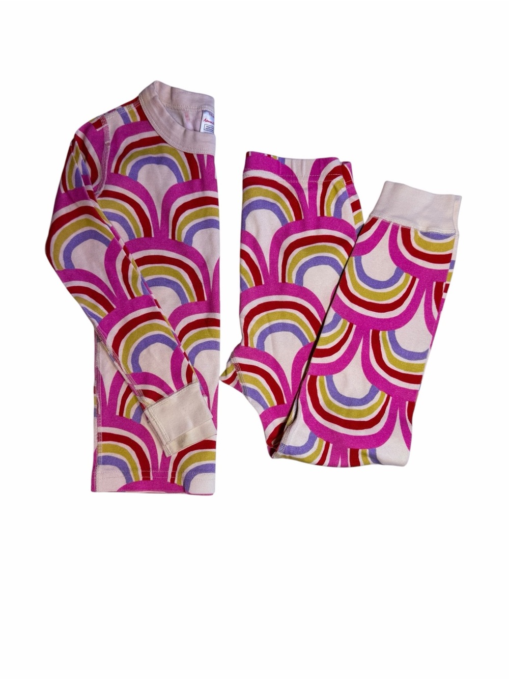 Hannah Andersson Kids Pink Rainbow-Print Pajama Set - Size 5